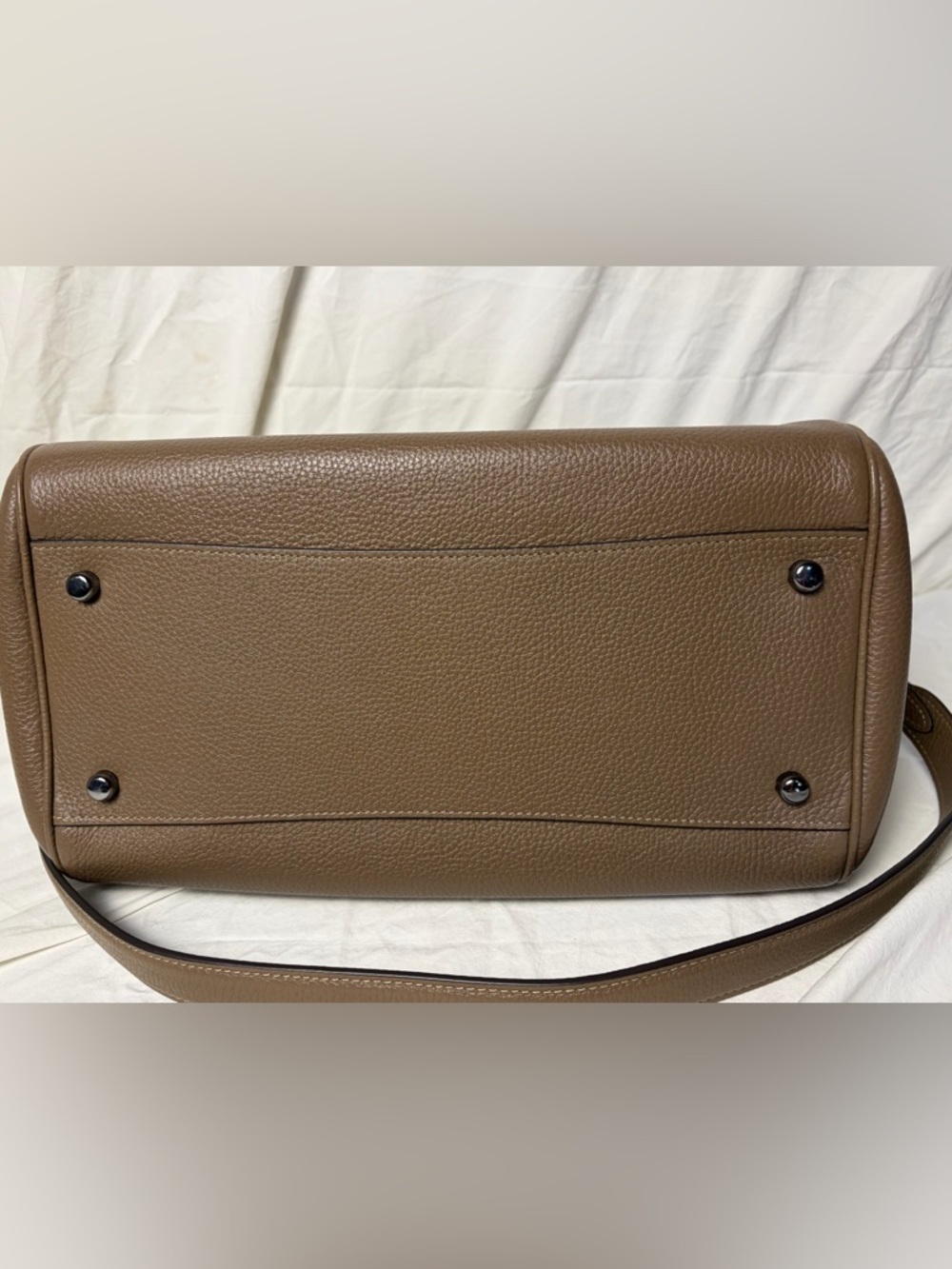Coach Rowan Large Satchel Pebbled Leather Dark Stone - Crossbody Bag CV 960 - Picture 6 of 8